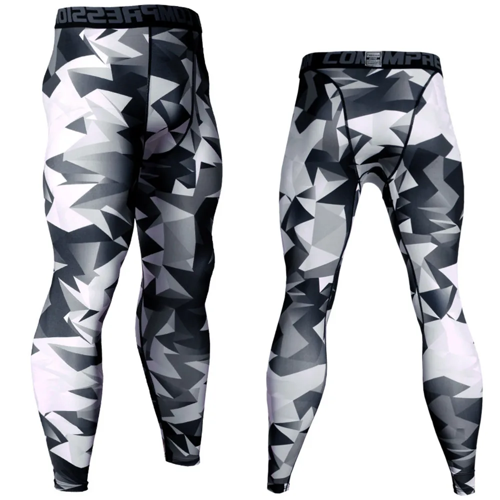Men Compression Pants High Elastic Tights Pants Sports Trousers Quick Drying Fitness Training Sweatpants Leggings Girdle Trainin