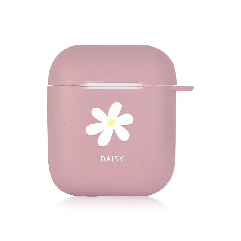I02286S Простой чехол с ромашками и смайликами для Apple Airpods 2 1, ударопрочный чехол кораллового розового цвета, классный чехол s Для Air pods для Air pod, чехол - Цвет: I02286S