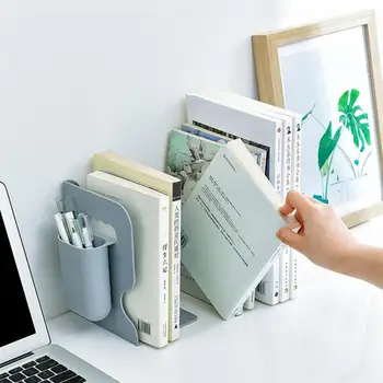 

Telescopic Book Shelf Simple Bookstand Creative Book Ends Durable Book Stand With Pen Container for Home Office Shop Store