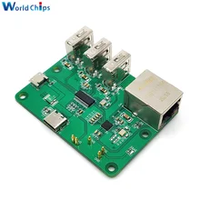 Placa de expansión USB a Ethernet para Raspberry Pi Zero HUB, Adaptador 3 USB 10/100Mbps, Interfaz Ethernet con protección de autorecuperación