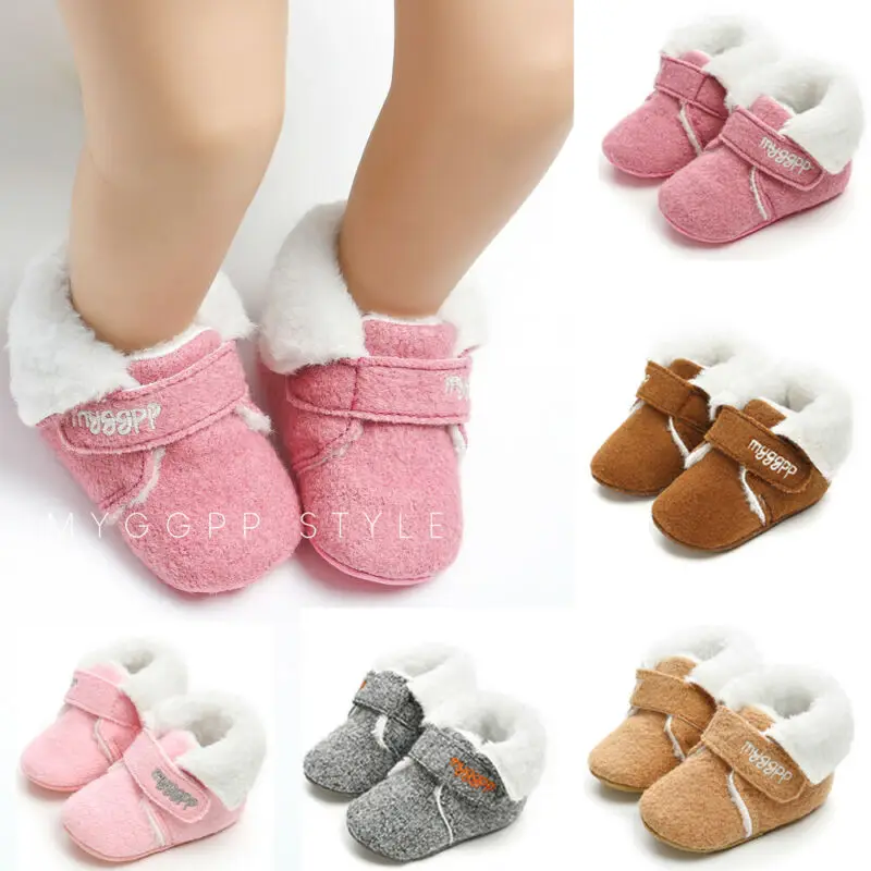 

0-18M Toddler Baby Boys Girls Winter Warm Snow Boots Soft Sole Crib Cotton Shoes Casual Unisex Thick Warm Infant Kid Booties