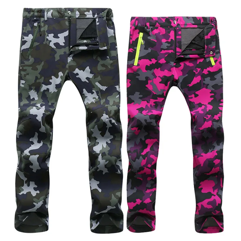 Pants Softshell Trekking Climbing Waterproof Women Outdoor Camping Sport-Trousers Fleece