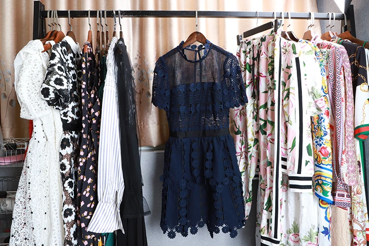 VERDEJULIAY Runway Lace Dress Summer Spring Luxury Blue Hollow Out Flower Embroidery High Quality Mini Dress Vestidos