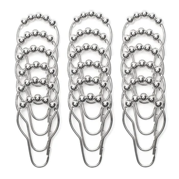 

18 Piece Set Rustproof Shower Curtain Rings Hooks for Bathroom Shower Rod