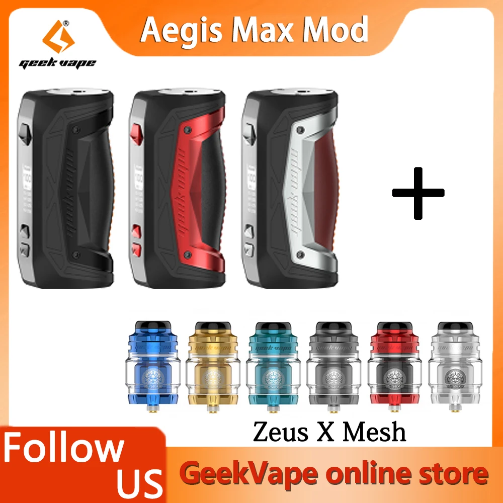 Боксмод Geekvape Aegis Max 100 Вт чипсет AS 2 0 с сеткой Zeus X RTA поддержка одной двойной катушки