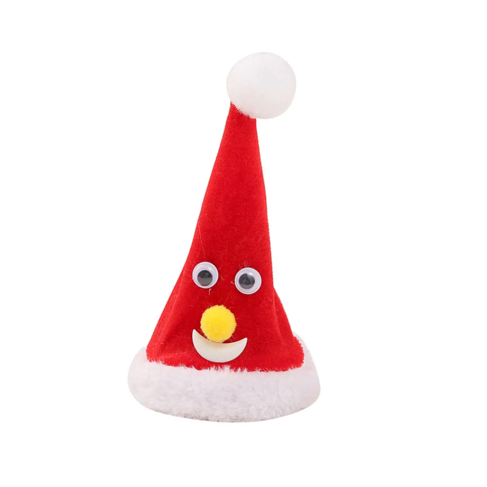 6 дюймов Электрическая Рождественская елка шляпа музыка качели шляпа колокольчик освещенный StarToy инновационные украшения поставки Рождественская шапка для Санта-Клауса