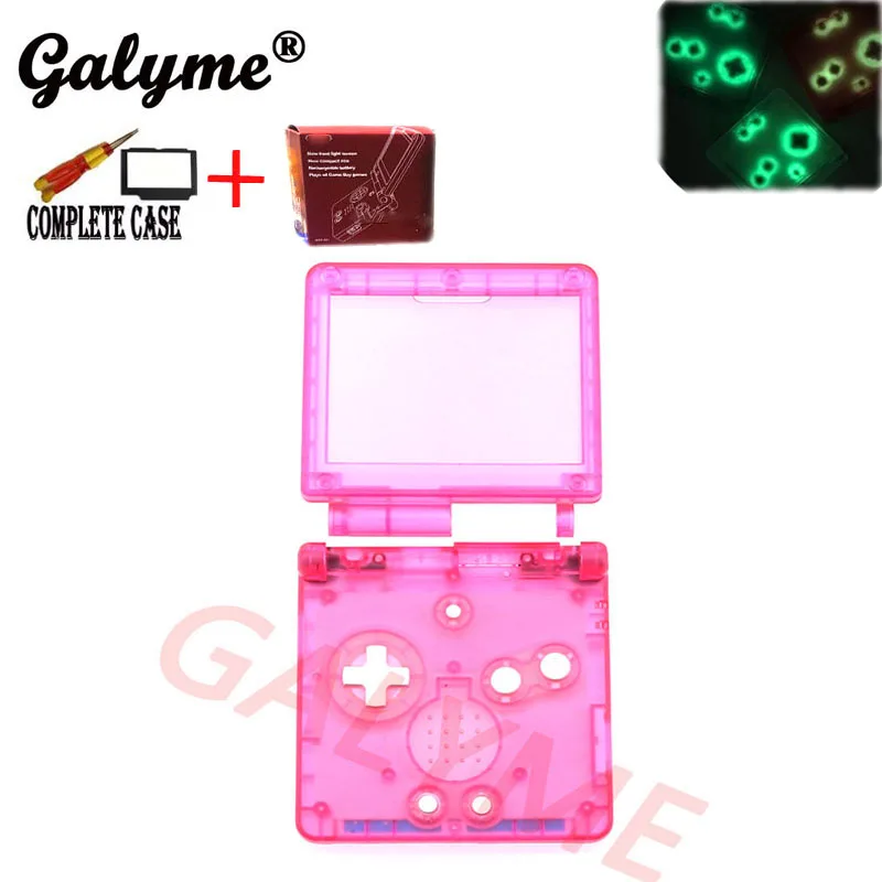 Новинка чехол для игровой консоли Nintendo Gameboy Advance SP прозрачный розовый цвет с