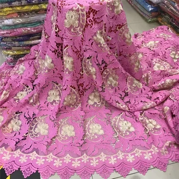 

Pink Champagne 5Yards 2019 High Quality Nigerian French Lace African Lace Fabric For Men/Women Dress Africa Tulle Lace Fabric