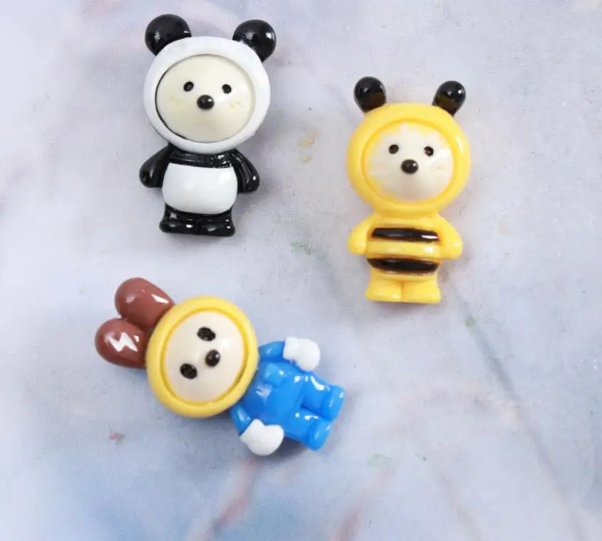 wholesale!Cartoon Resins Flatback Animal rabbit bee panda Cabochon Kawaii Cabochons DIY Scrapbook Hair Bows Center