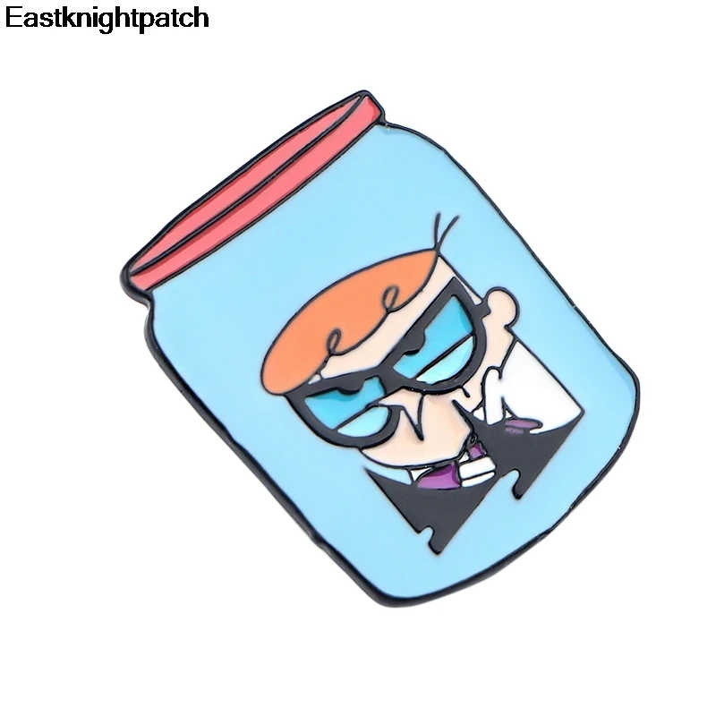 Dexter's Lab забавная эмалированная булавка рубашка с пряжкой булавки и броши для детей мультфильм Нагрудный значок Ювелирные изделия Подарки E0944