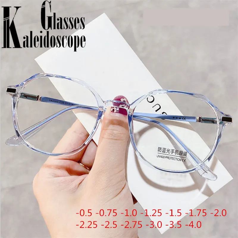  0.75 1.25 1.75 2.25 2.75 2.0 2.5 3.0 4.0 Finished Myopia Glasses Women Men Anti blue light Shortsighted Prescription Eyeglasses