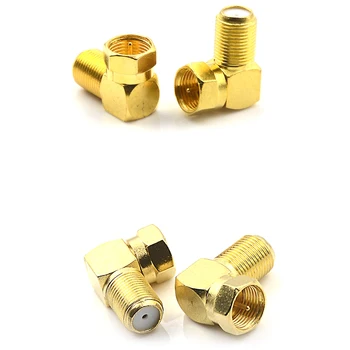 

2pcs Copper F Male Plug Right Angle Satellite Sky Coax Cable Socket 90 Degree Elbow Adapter 22.3*8.5mm