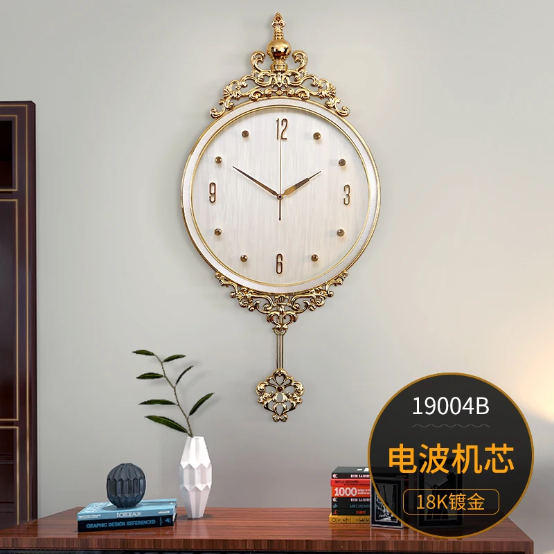 Современные настенные часы Роскошные маятниковые золотые креативные стильные настенные часы с подсветкой роскошные и ветровые Relogio Parede украшение дома AA60ZB - Цвет: style14