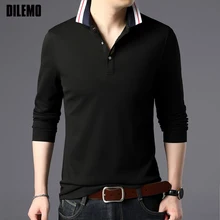 Высший сорт, новая модная брендовая дизайнерская рубашка-поло, Мужская Корейская приталенная рубашка с длинным рукавом, рубашка с полоской, подарок бойфренду, повседневная мужская одежда