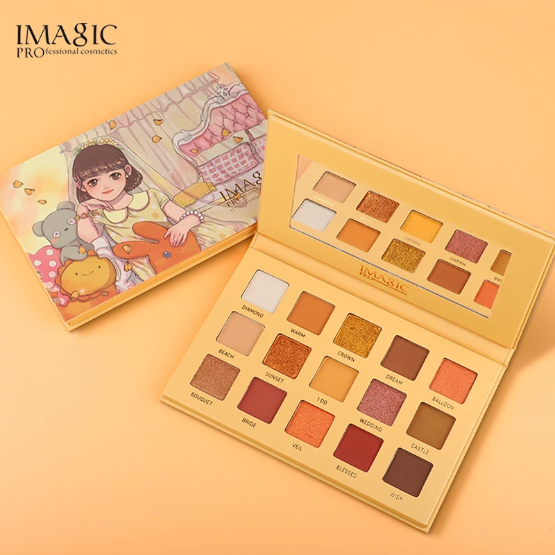 

IMAGIC 15 Colors Eyeshadow Palette Glitter Pigment Matte Shimmer Palette Magnetic Palette Powder Smooth Professional Makeup