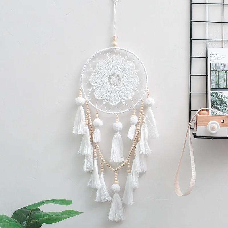 Nordic Style Feather Crafts Dreamcatcher Brown Wind Chimes Handmade Indian Net For Wall Hanging Home Decoration | Дом и сад