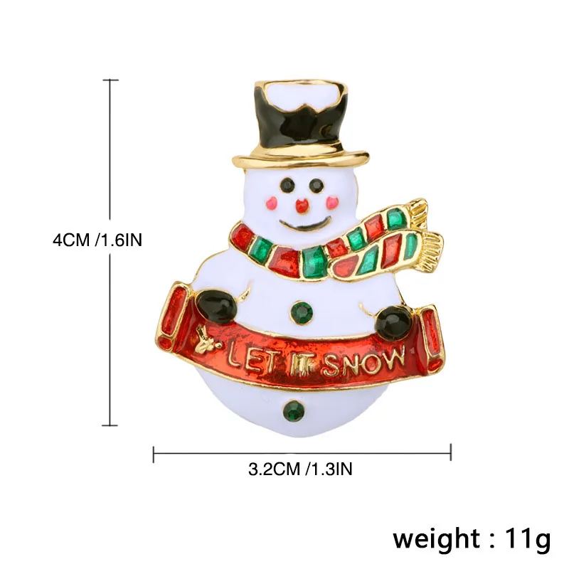 Год Рождество нагрудные булавки конфеты Стразы ювелирные изделия Броши Одежда значок значки Винтаж креативный подарок для фестиваля - Цвет: Banner snowman