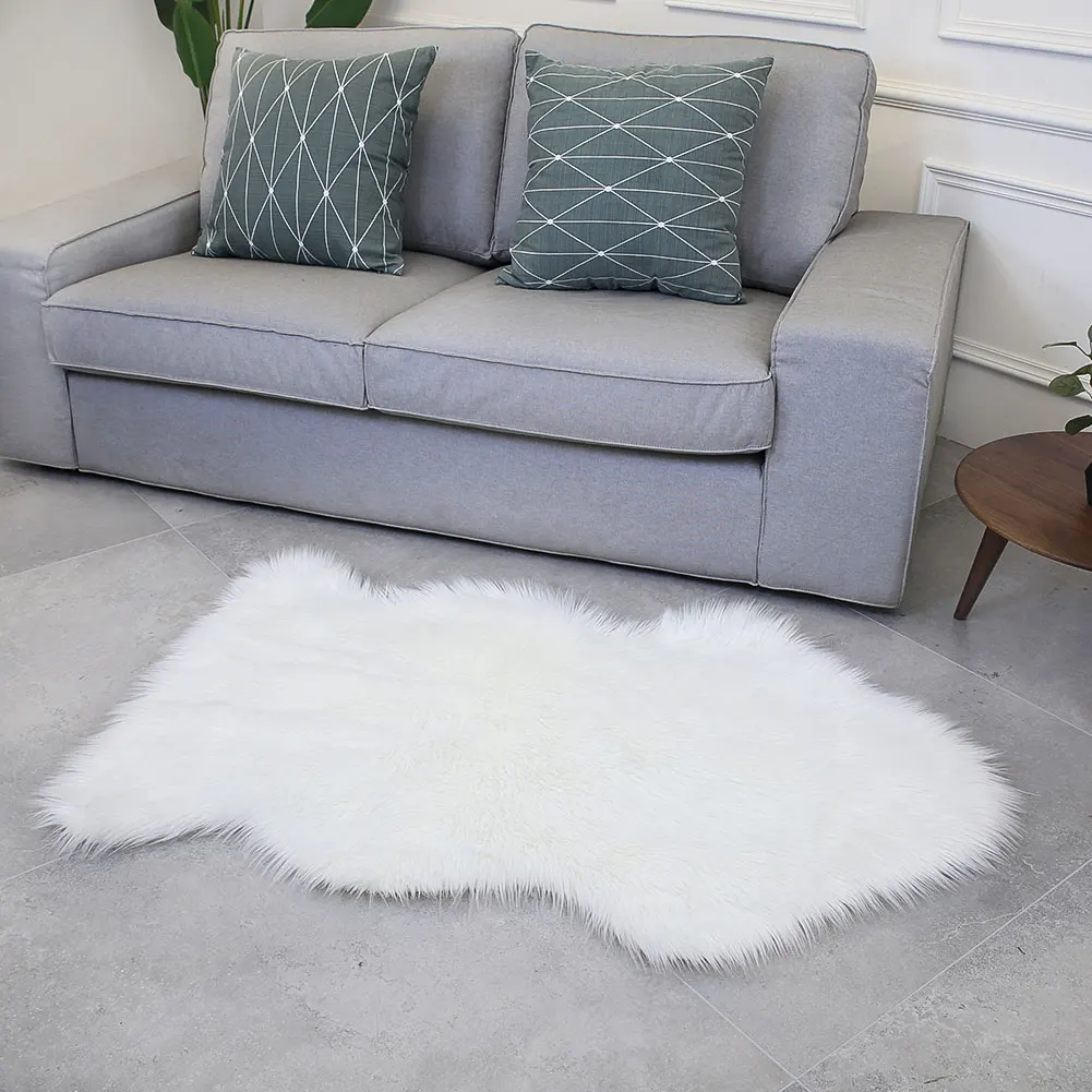 Шерстяной ковер неправильной формы, Пушистый Ковер, теплый коврик для спальни, роскошный Противоскользящий ковер, стул, диван, декор для столовой