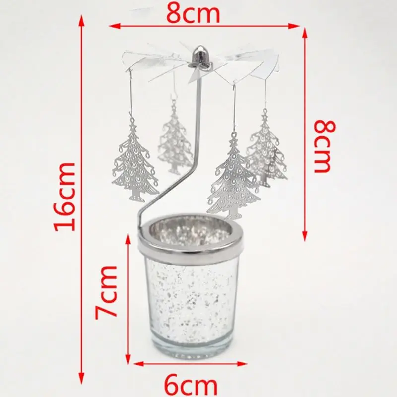 Вращающийся светильник для чая, металлический светильник для свечей, держатель для чая, карусель, украшение для дома E65B