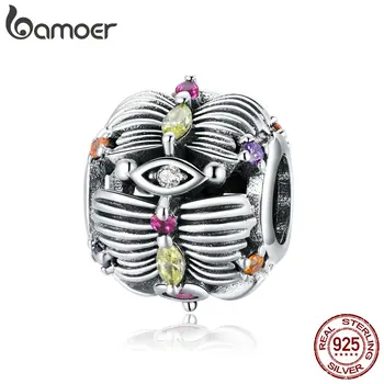 

bamoer Authentic 925 Sterling Silver Baby Blooming Flowers Charm for Original Silver DIY Bracelet or Bangle jewerly Make SCC1684