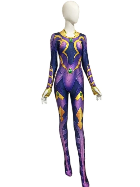 

Starfire Superhero Costume Kids Adult Halloween Costume Spandex 3D Print Woman Superhero Zentai Bodysuit Tight Zentai Suit