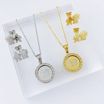 

Stainless Steel Necklace Mama Family Necklaces Silver Color Love Boy Girl Pendant Jewelry Women Mother's Day Gift