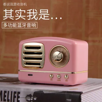 

New Mobile Phone Bluetooth Speaker Creative Radio Retro Audio Portable Mini Speaker