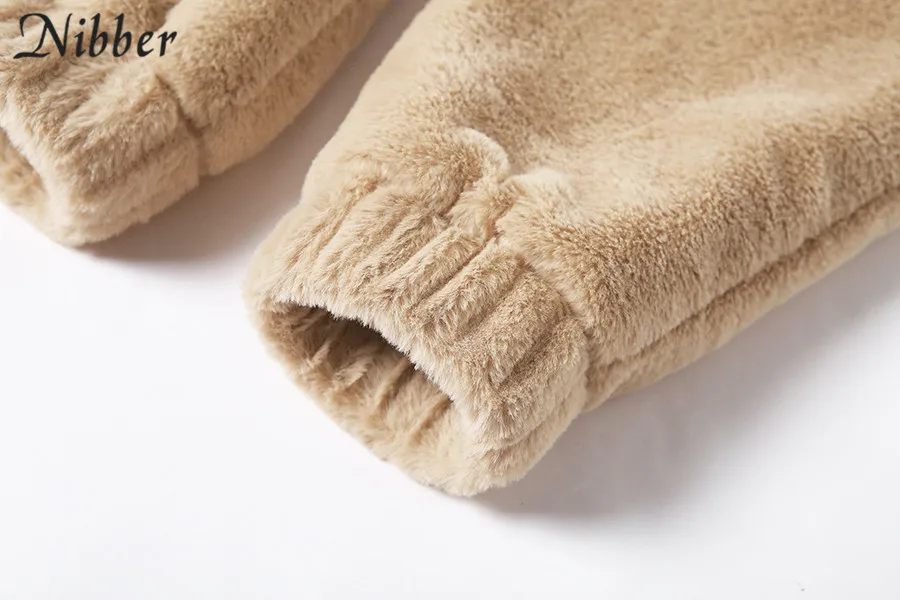 NIBBER осень зима теплая мягкая плюшевая куртка для женщин свободное тонкое пальто для женщин 201 Осенняя уличная верхняя одежда с длинным рукавом Повседневная куртка mujer