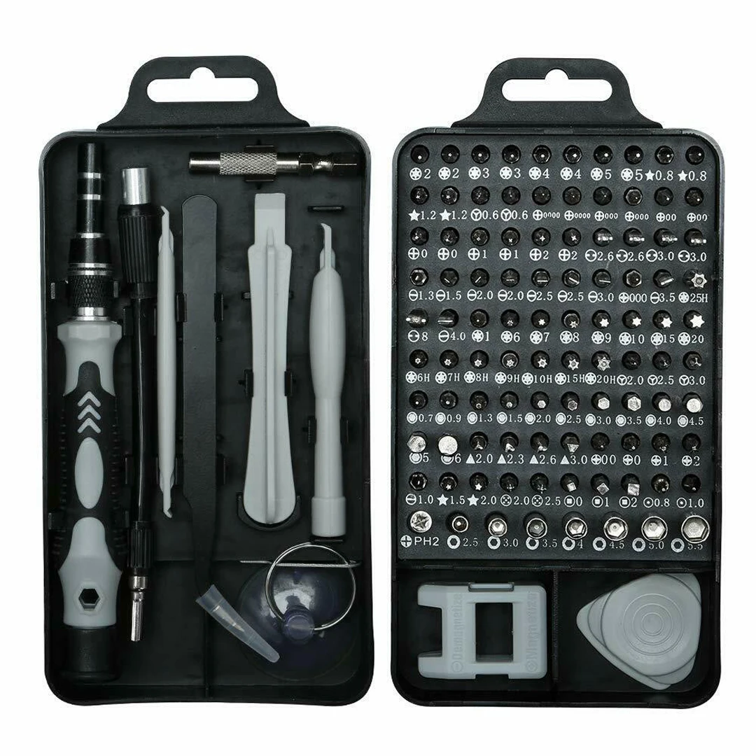 

Black 115 in 1 Precision Screw Driver Set Hex Driver Magnetic Screwdriver Bit Kit For Watch PC Phone Repair Device Tool