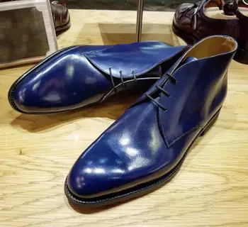 

Men's PU Brown Leather Red Wolf Claw Print Casual Chelsea Boots Zapatos De Hombre Botas Hombre Blancas TV151