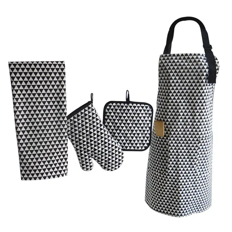 4 шт./компл. кухонное белье набор треугольных узоров удобный коврик фартук