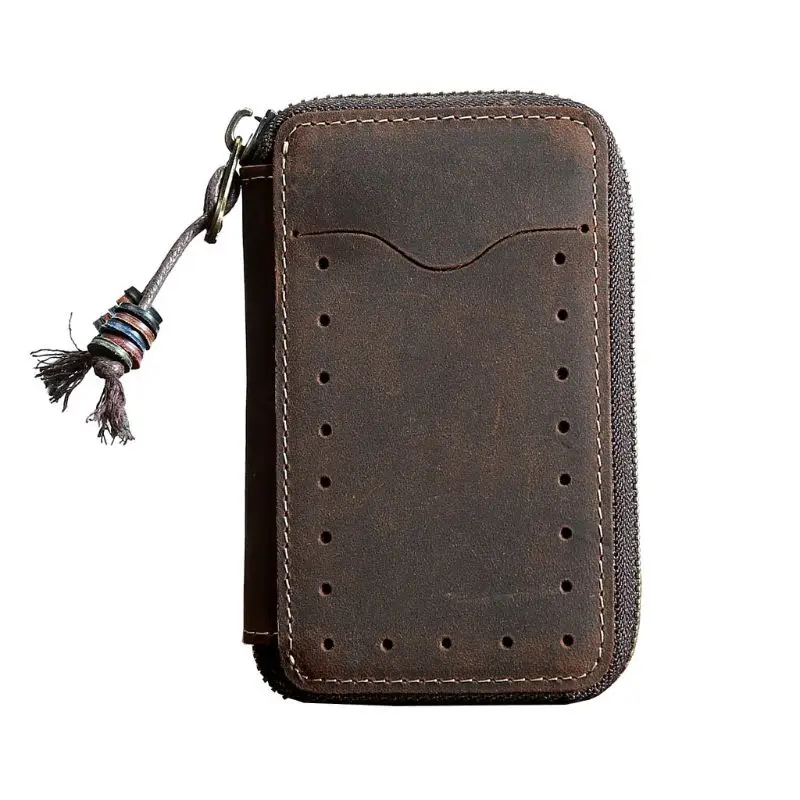 4 Portable Men's PU Leather Mini Key Bag Case Card Money Holder Coin Case Purse Pouch Male Casual Small Zipper Key Wallet 8 Colors - Цвет: 4