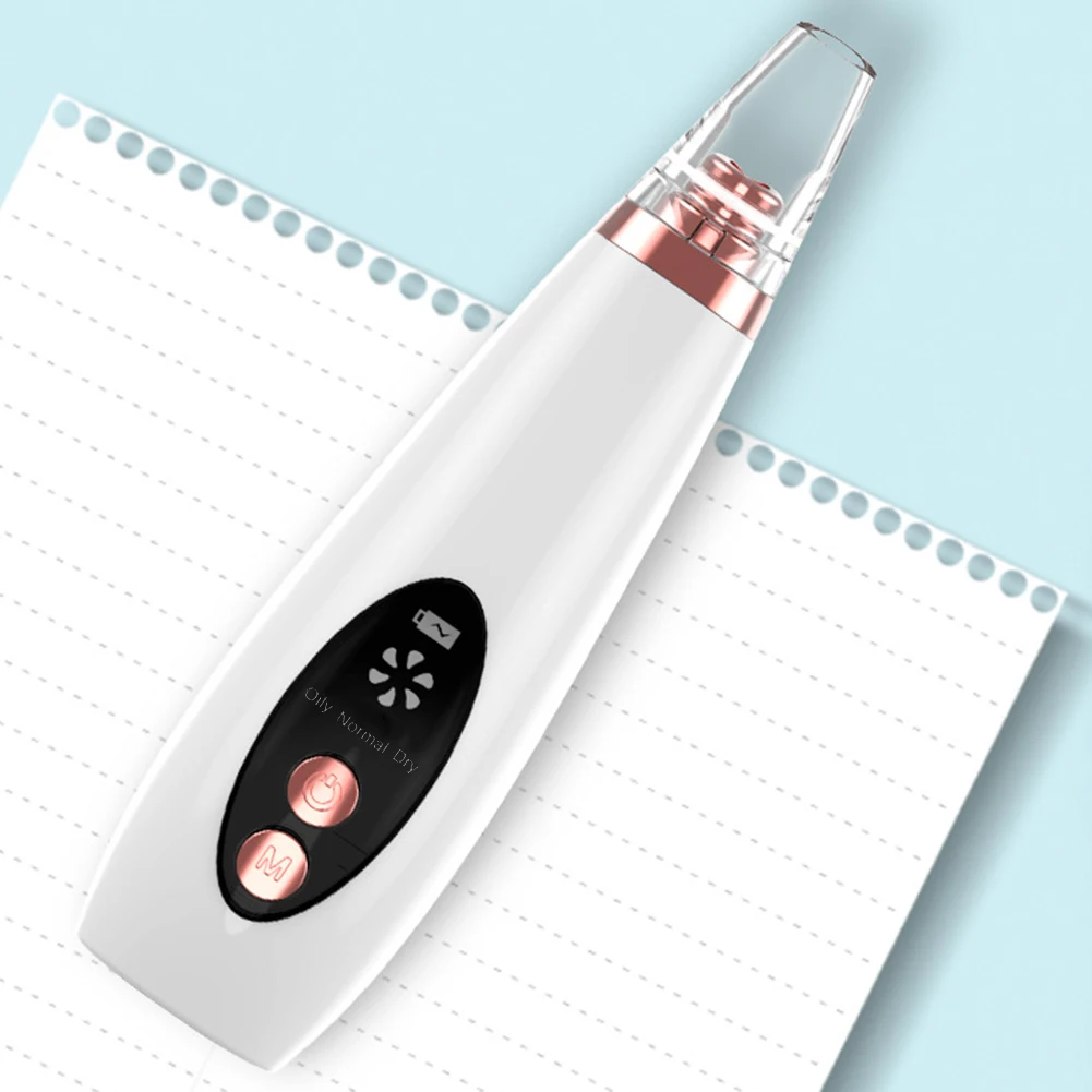 6 in 1 Electric Blackhead Remover Vacuum Acne Extractor Facial Pore Cleanser The rechargeable design is convenient for repeated