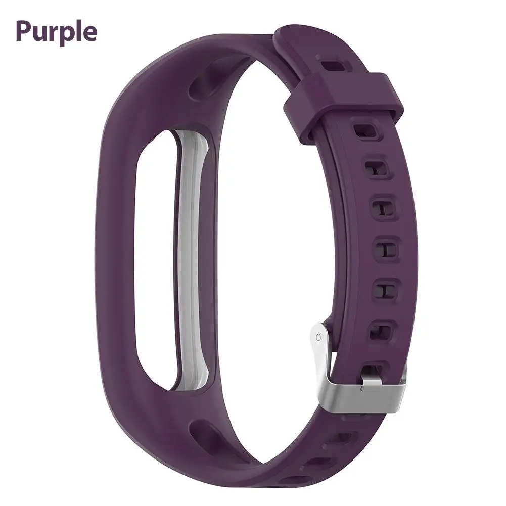 Purple Силиконовый спортивный ремешок для наручных часов, ремешок для huawei Band 3e 4e huawei Honor Band 4, версия для бега, Смарт-часы, браслет - Цвет: Purple