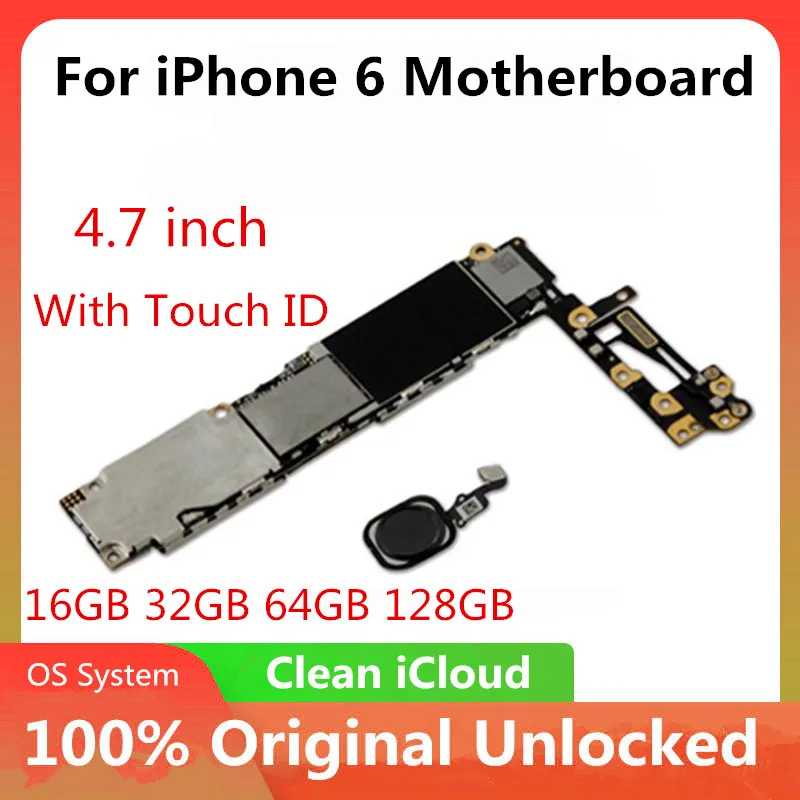Для iPhone 6 4 7 дюймов материнская плата разблокированная с/без Touch ID