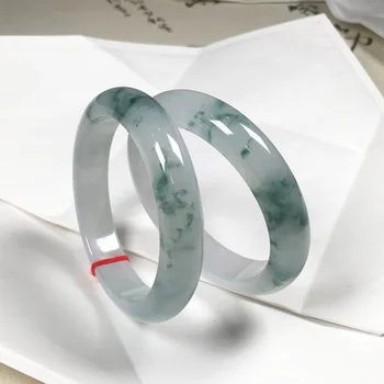 

zheru jewelry natural Myanmar jade 54-64mm blue flower bracelet elegant princess jewelry best gift