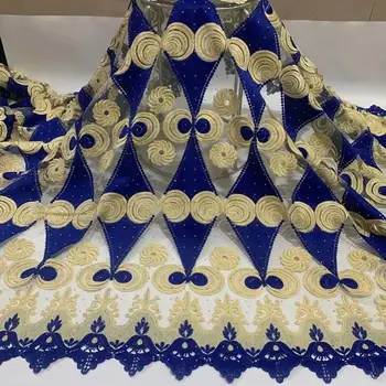 

Newest hot Selling French Lace Wholesale Price High Quality African Tulle cord Lace 2020 Net Embroidered Lace Fabric blue