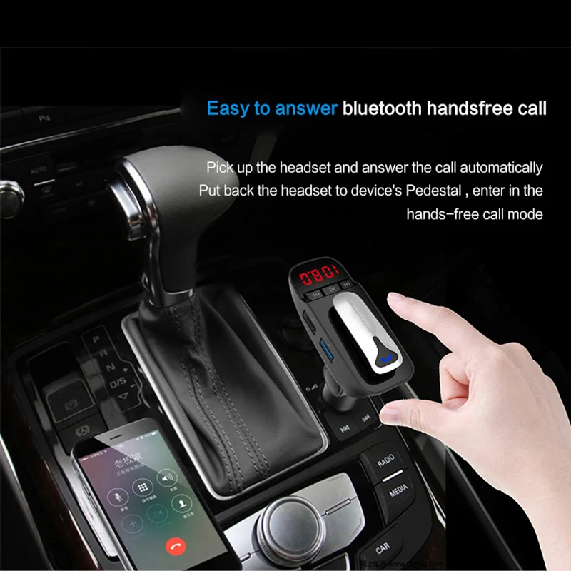 Автомобильный комплект, гарнитура, fm-передатчик, Bluetooth, для автомобиля, Hands-Free, AUX 3,5 мм, аудио, музыка, MP3 плеер, fm-модулятор, Bluetooth 4,2, USB зарядное устройство