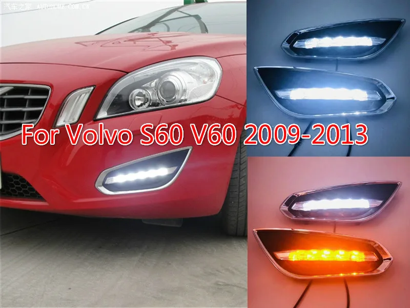 

For Volvo S60 V60 2011 2012 2013,Light-Off Style Relay Waterproof Matte ABS Car DRL 12V LED Daytime Running Light Daylight