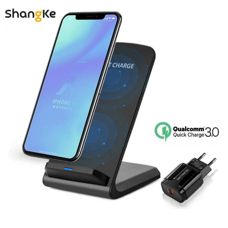 Беспроводное зарядное устройство Qi для iPhone 11 X XS XR 8 10 Вт USB быстрая зарядка