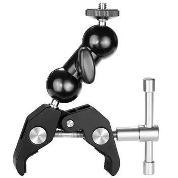 

Neewer Cool Ballhead Arm Multi-functional Double Ball Adapter with Bottom Clamp and Standard 1/4" Screw