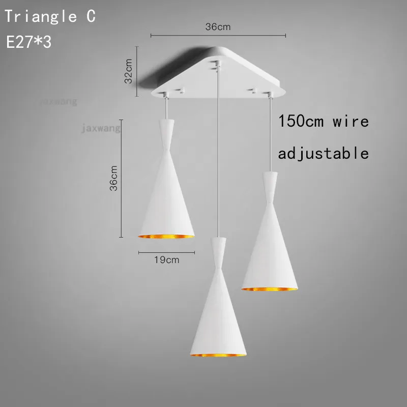 Современные светодиодный металлические подвесные светильники бар лампа постмодерн романтические люстры кухонные аксессуары скандинавские JW высокого качества подвесные светильники - Цвет корпуса: Triangle C