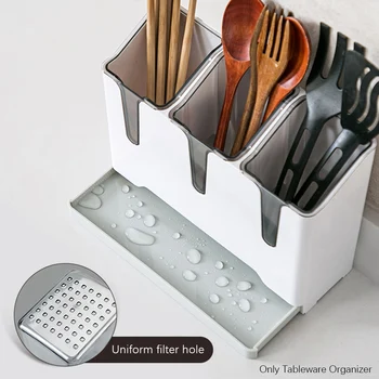 

Spoons Dustproof PP Cutlery Draining Rack Home Chopsticks Storage Tableware Organizer Kitchen Utensil Easy Clean Multifunctional