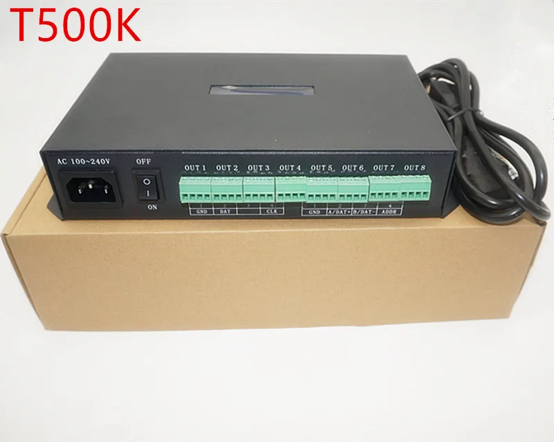 

T500K led controller Computer online TTL signal RGB Full color WS2801 WS2811 6812 8806 APA102 led pixel module controller 8ports
