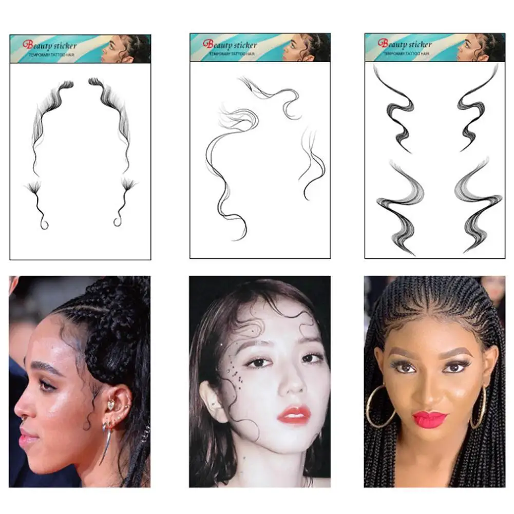 Baby Hair Tattoo Sticker 17 Styles Slayed Edges Hairstyles Tattoo Edge Baby  Hair Waterproof Temporary Tattoo Edges Artificial - Temporary Tattoos -  AliExpress