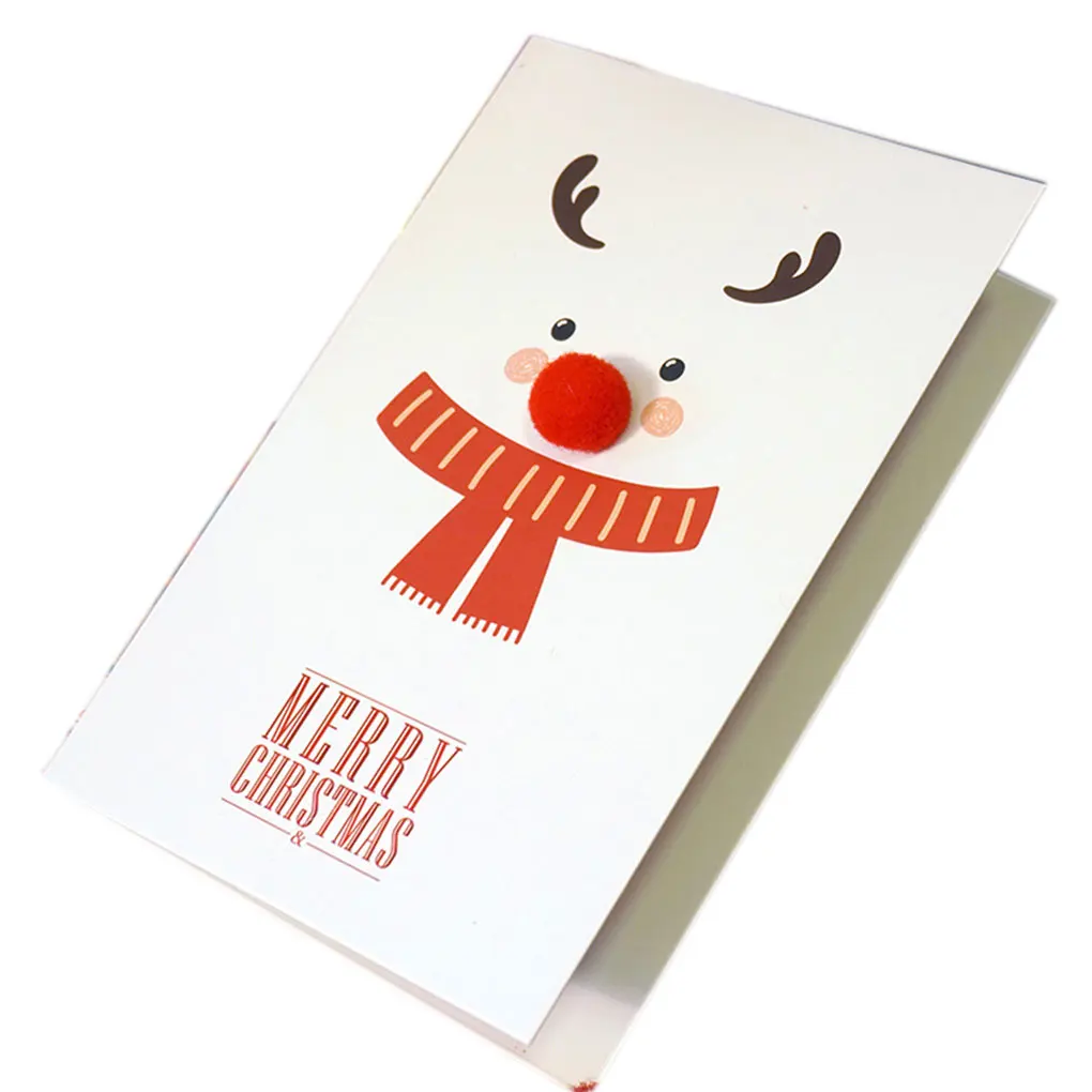 Unikalne wesołych świąt 3D Cartoon zwierząt karty szczęśliwego nowego roku kartka świąteczna pocztówka wakacje dzieci karty podarunkowe