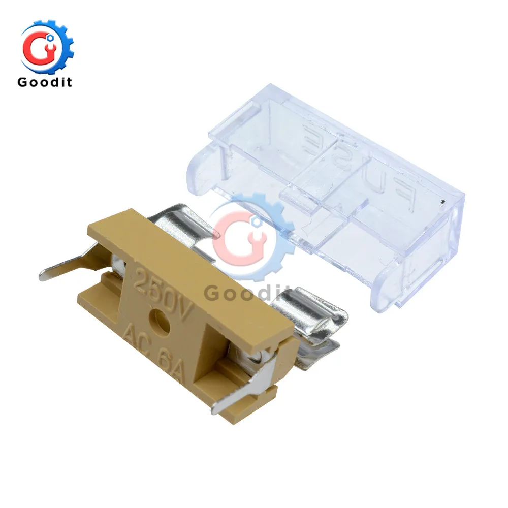 Description Picture 6 of item10PCS Panel Mount PCB Fuse Holder Case w Cover 5x20mm With Transparent Cover 5*20 Fuse Holder