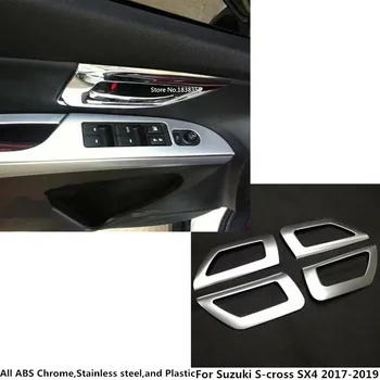 

Car Stick Trim ABS Chrome Door Inner Built Handle Bowl Frame Armrest 4pcs For Suzuki S-Cross Scross SX4 2017 2018 2019 2020