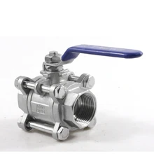 Полный порт BSP Женская резьба 3 шт 304 шаровой клапан из нержавеющей стали 1-1/" 6.4Mpa Макс 232 градусов