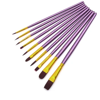 

10pcs/set Watercolor Pen Multipurpose Paintbrush Nylon Hair Paint Brushes Artist Oil Painting Brush Set 22.5*7CM